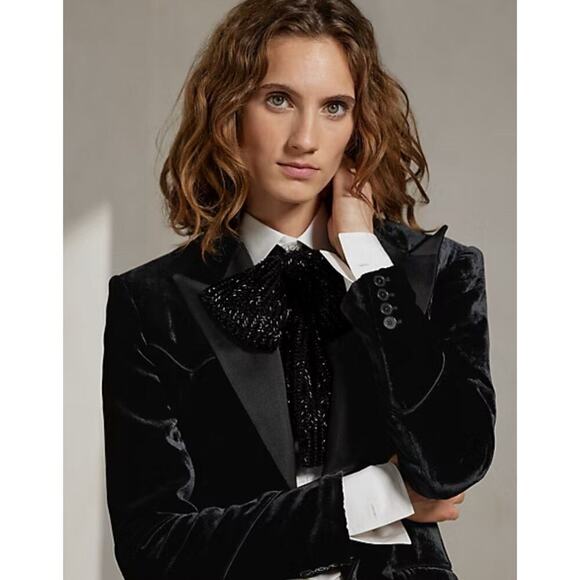 Ralph Lauren Collection Purple Label Black Velvet Tuxedo Jacket Formal 8 $3490 - Picture 2 of 14